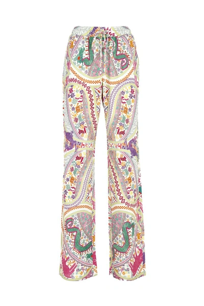 Shop Etro Trousers Pink In Fantasia