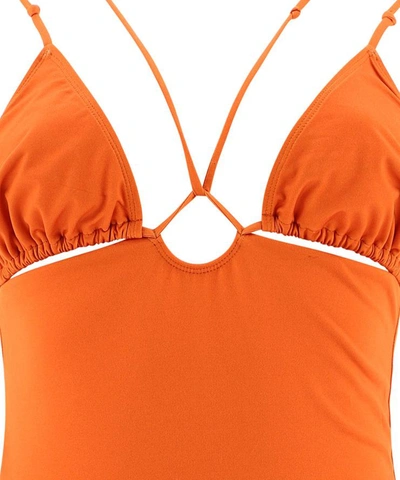 Shop Jacquemus "pila" Swimsuit In Orange