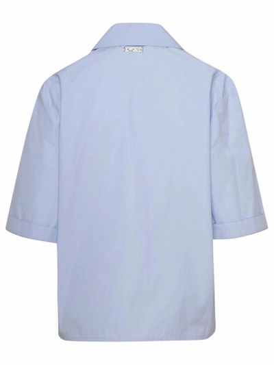 Shop Off-white Camicia Bowling Azzurra In Blue