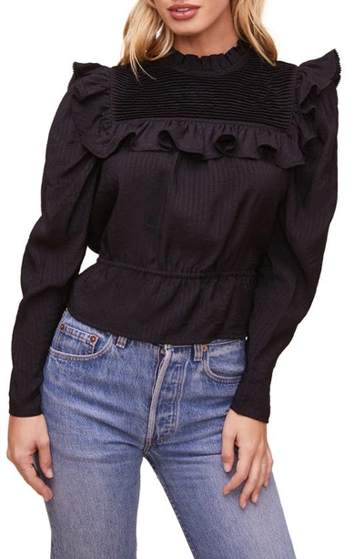 Shop Astr Alcott Ruffle Top In Black