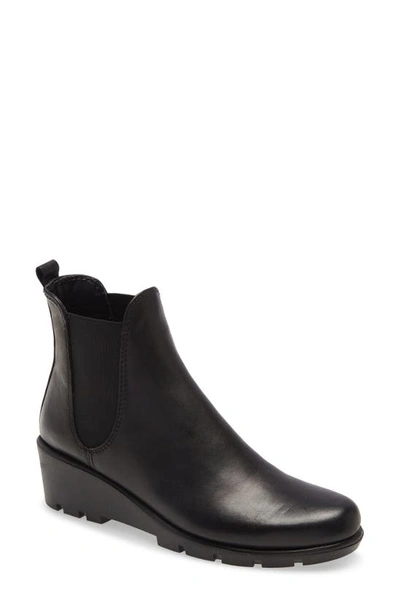 Shop The Flexx Slimmer Chelsea Wedge Boot In Black Leather