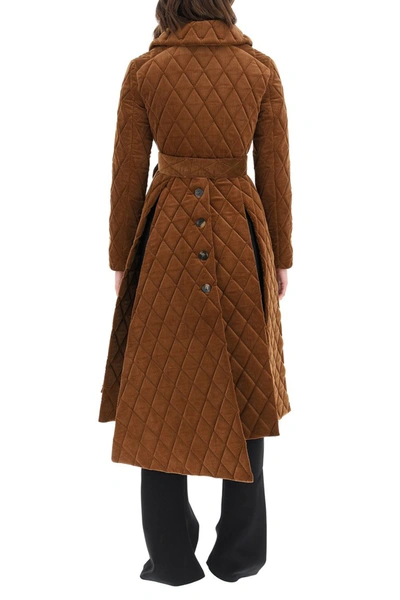 Shop A.w.a.k.e. Mode Quilted Corduroy Coat In Brown
