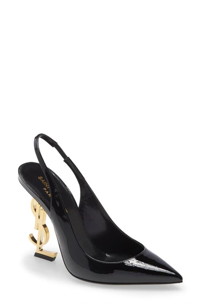 Saint Laurent Opyum Slingback Pumps In Black