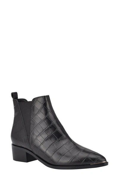 Shop Marc Fisher Ltd Yale Chelsea Boot In Black Croc Leather