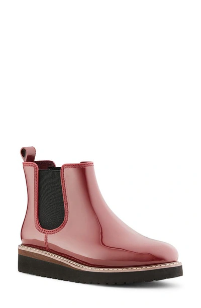 Kensington Shiny Demi wedge Chelsea Boots In Crimson