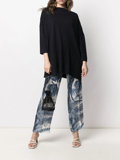 Daniela Gregis Navy Boat Neck Knit Jumper In Blue