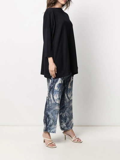 Daniela Gregis Navy Boat Neck Knit Jumper In Blue