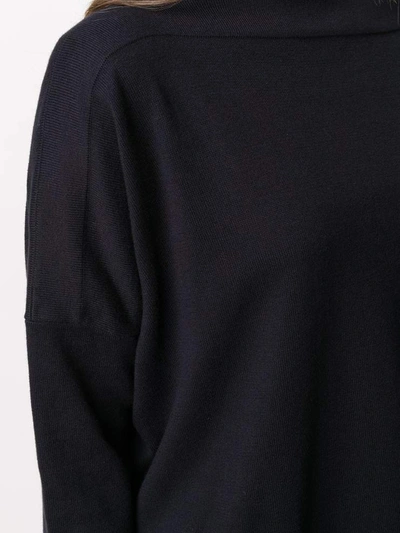 Daniela Gregis Navy Boat Neck Knit Jumper In Blue