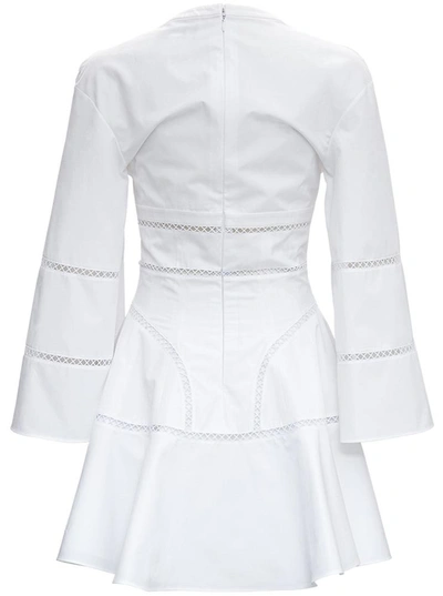 Shop Giovanni Bedin White Cotton Dress With Perforated Inlays
