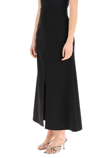 Shop A.w.a.k.e. Mode Long Skirt In Crepe In Black