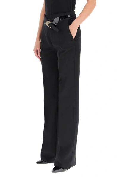 Shop Attico The  Palazzo Trousers With Belt In Black