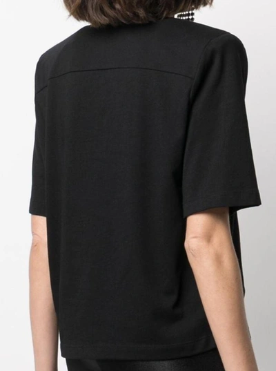 Shop Federica Tosi Cotton T-shirt With Padded Shoulders In Black