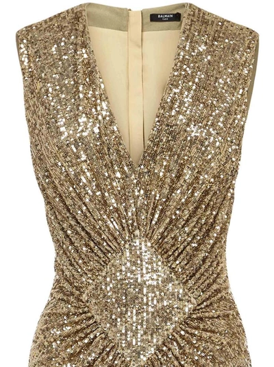 Shop Balmain Dresses Golden