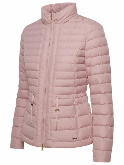 Shop Woolrich Pink Hibiscus Heavy Jacket In Nude