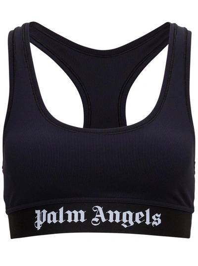 Shop Palm Angels Sports Top With Logo In Black