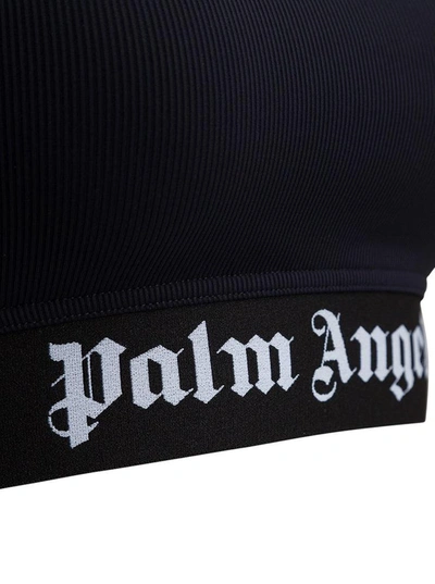 Shop Palm Angels Sports Top With Logo In Black