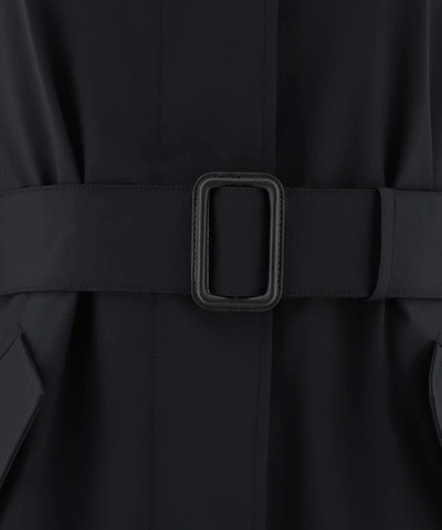 Shop Woolrich "fayette" Belted Coat In Black  