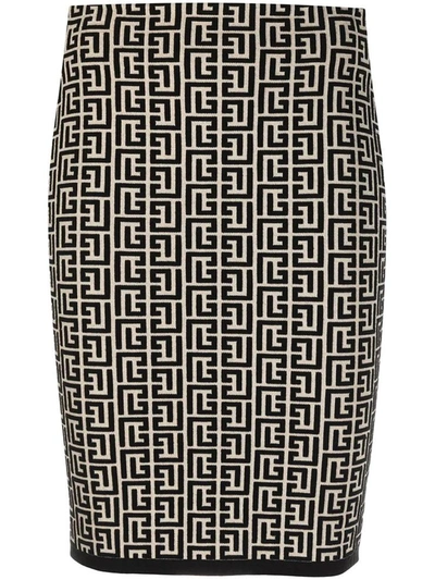 Shop Balmain Skirts In Ivoire Noir