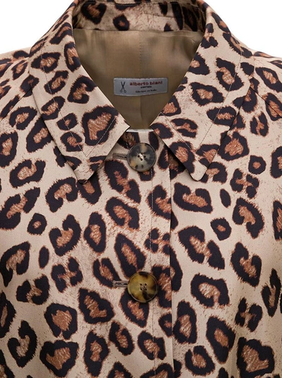 Shop Alberto Biani Animalier Silk Shirt In Brown