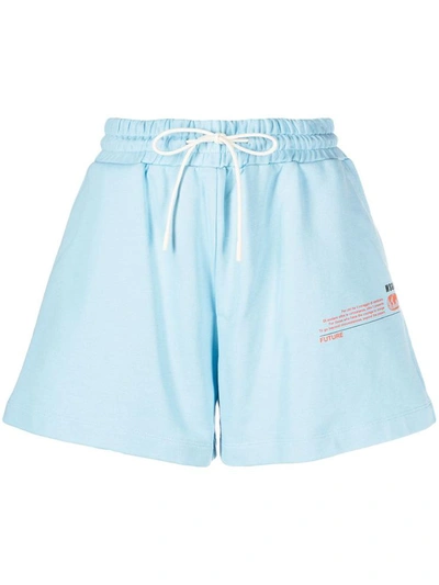 Shop Msgm Shorts Clear Blue