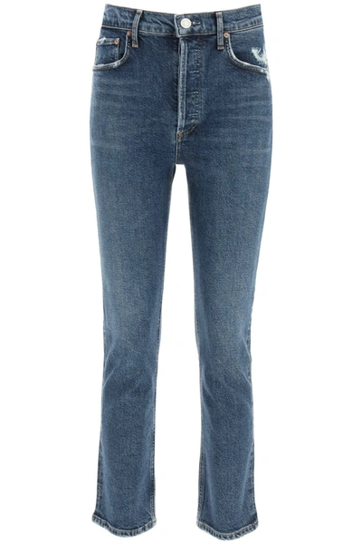 Shop Agolde Riley High Rise Straight Crop Jeans In Pas Time