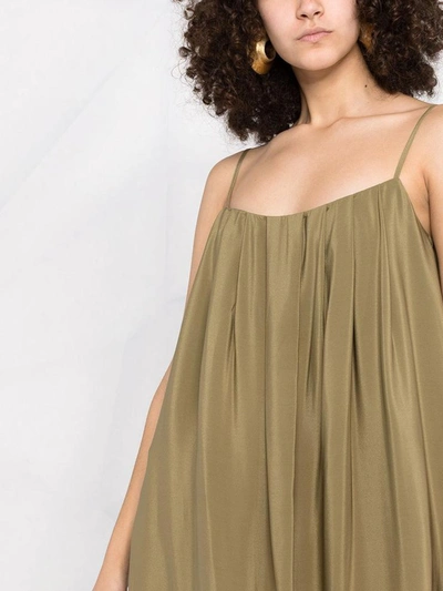 Shop Federica Tosi Long Green Silk Dress