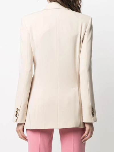 Shop Alberto Biani Double-breasted Ivory Colored Cady Blazer In Beige