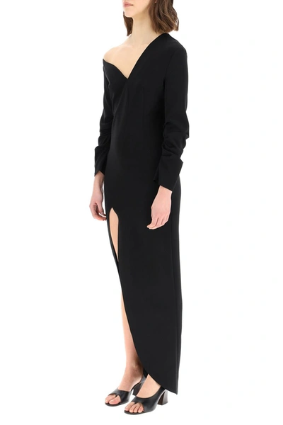 Shop A.w.a.k.e. Mode Asymmetric Dress In Crepe Jersey In Black