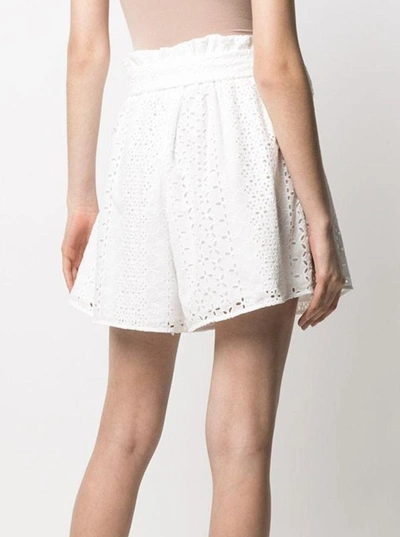 Shop Federica Tosi White Sangallo Shorts With Bow