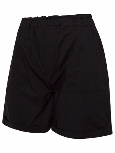 Shop Woolrich Black Poplin Shorts