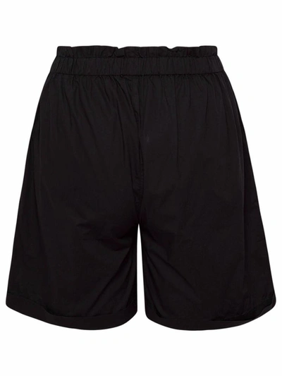 Shop Woolrich Black Poplin Shorts