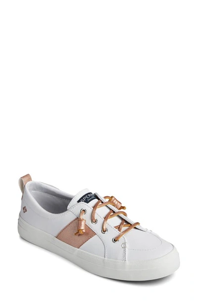 Shop Sperry Crest Vibe Slip-on Sneaker In White/ Blush Faux Leather