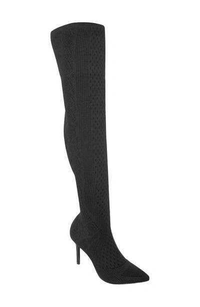 Shop Charles By Charles David Version Pointed Toe Over The Knee Boot In Black Fabric