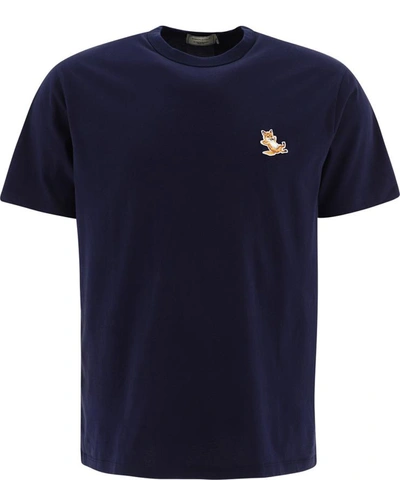 Shop Maison Kitsuné "chillax Fox" T-shirt In Blue