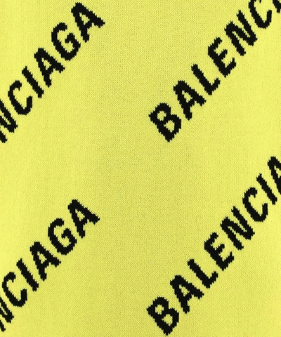 Shop Balenciaga All-over Logo Sweater In Yellow