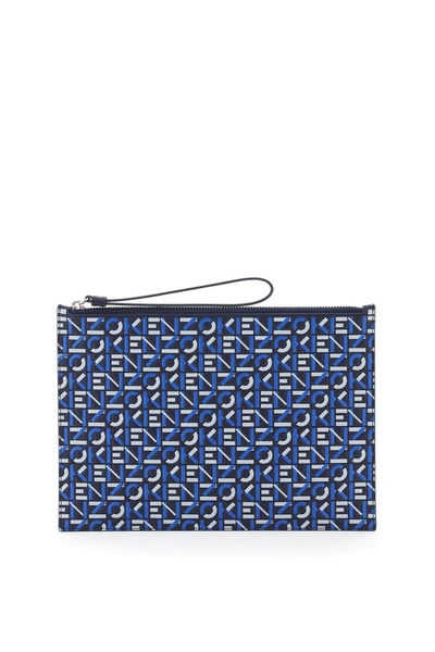 Shop Kenzo Large Pouch  Logo In Midnight Blue