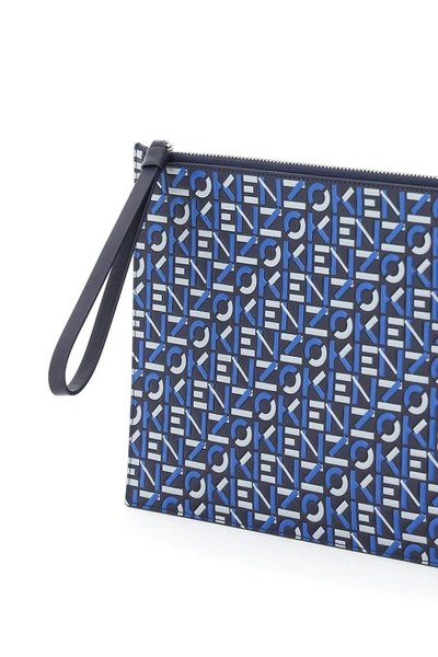 Shop Kenzo Large Pouch  Logo In Midnight Blue