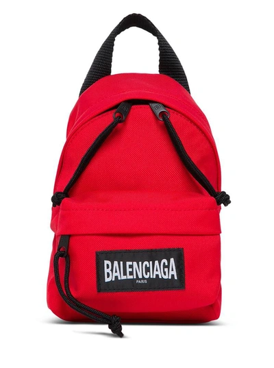 Balenciaga Mini Oversize Backpack In Red Tech Canvas In Red