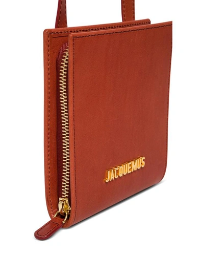 Shop Jacquemus Le Gadjo Crossobody Bag In Brick Red Leather