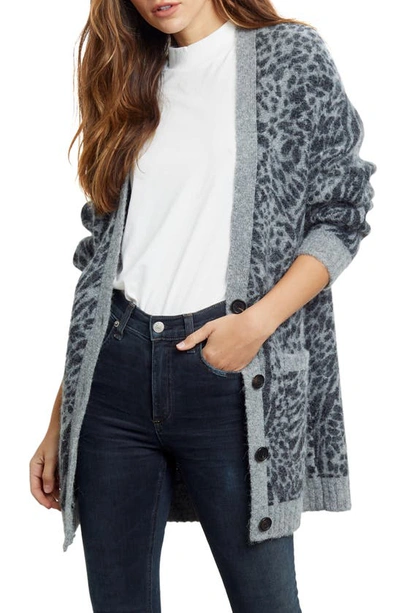 Shop Rails Oslo Animal Pring Cardigan In Grey Mixed Animal