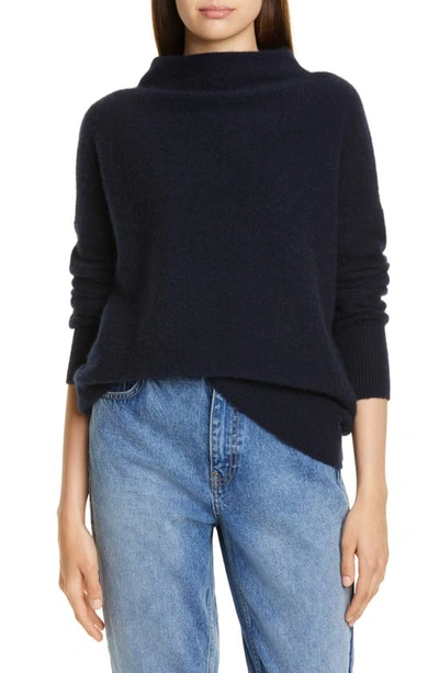 Shop Vince Boiled Cashmere Funnel Neck Pullover In Coastal