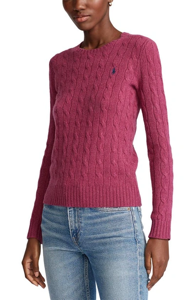 Shop Polo Ralph Lauren Julianna Wool & Cashmere Cable Sweater In Comfrey Heather