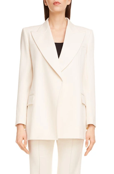 Shop Givenchy Peaked Lapel Blazer In 100 - White