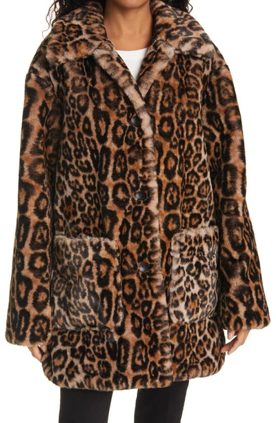 Shop A.l.c Bolton Leopard Faux Fur Coat