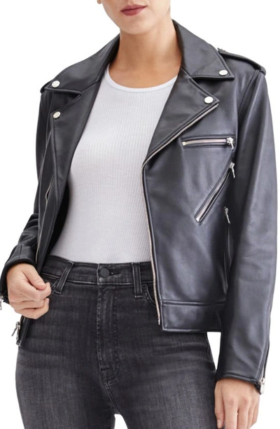 Shop Seven Leather Moto Jacket In Jet Black