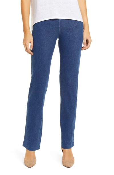 Shop Lyssé High Waist Straight Leg Stretch Denim Jeans In Mid Wash