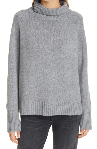 Shop Nili Lotan Lanie Cashmere Turtleneck Sweater In Heather Grey
