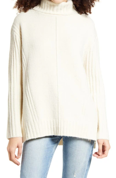 Shop All In Favor Ribbed Turtleneck Sweater In Ivory