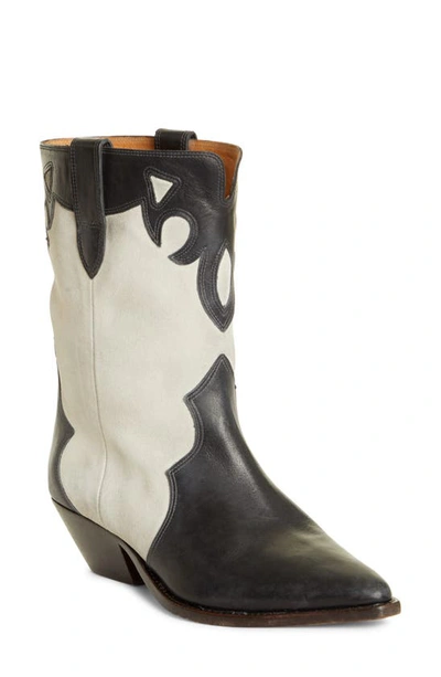 Shop Isabel Marant Duoni Western Boot In Chalk Black