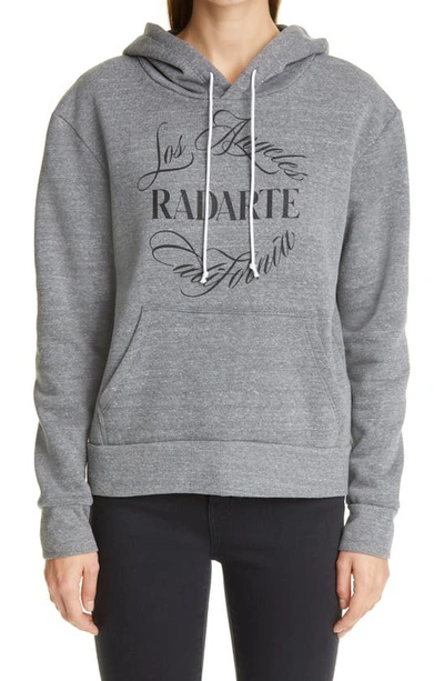 Shop Rodarte Radarte Logo Cotton Blend Hoodie In Heather Grey